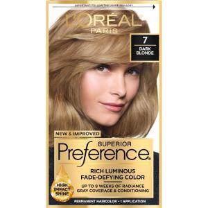imageLOreal Paris Superior Preference FadeDefying  Shine Permanent Hair Color 6AM Light Amber Brown Pack of 1 Hair Dye7 Dark Blonde