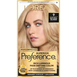 imageLOreal Paris Superior Preference FadeDefying  Shine Permanent Hair Color 6AM Light Amber Brown Pack of 1 Hair Dye9 Natural Blonde