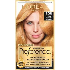 imageLOreal Paris Superior Preference Luminous FadeDefying Permanent Hair Color Hair Dye For Up to 9 Weeks of Radiance Golden Reddish Blonde 9GR 1 Hair Dye Kit9GR Light Golden Reddish Blonde