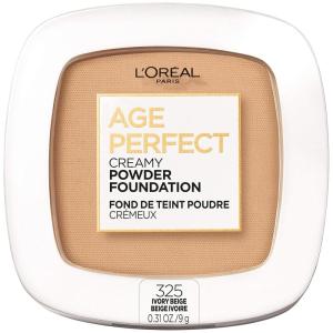 imageLOreal Paris Age Perfect Creamy Powder Foundation Compact 345 Hazelnut 031 Ounce325 Ivory Beige