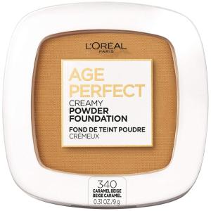 imageLOreal Paris Age Perfect Creamy Powder Foundation Compact 345 Hazelnut 031 Ounce340 Caramel Beige