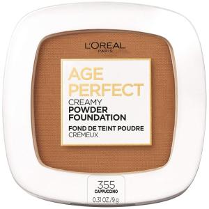 imageLOreal Paris Age Perfect Creamy Powder Foundation Compact 345 Hazelnut 031 Ounce355 Cappuccino