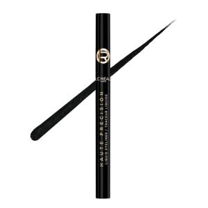 imageLOreal Paris Haute Precision Waterproof Liquid Eyeliner SmudgeProof Eye Liner with MicroTip for up to 28HR Eye Makeup Wear 010 Black Silk010 BLACK SILK