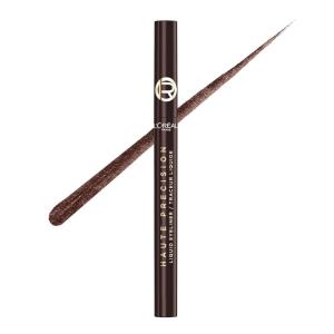 imageLOreal Paris Haute Precision Waterproof Liquid Eyeliner SmudgeProof Eye Liner with MicroTip for up to 28HR Eye Makeup Wear 010 Black Silk020 BROWN LEATHER