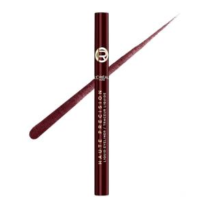 imageLOreal Paris Haute Precision Waterproof Liquid Eyeliner SmudgeProof Eye Liner with MicroTip for up to 28HR Eye Makeup Wear 010 Black Silk050 BURGUNDY CASHMERE