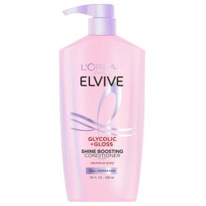 imageLOreal Paris Elvive Glycolic  Gloss Shine Boosting Conditioner Cleanses and Smooths Dull Porous Hair Into HighShine Glossy Hair 28 Fl Oz
