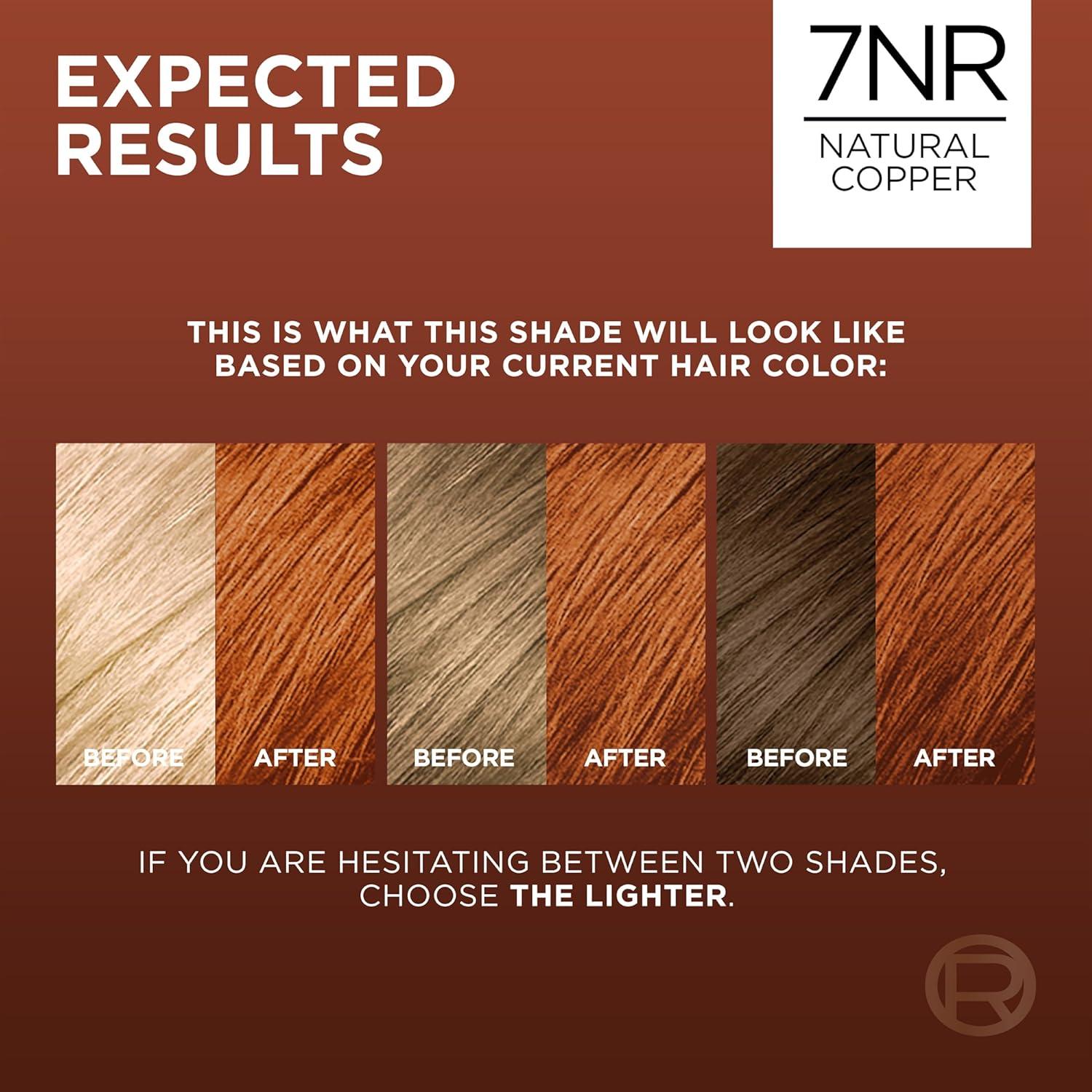 imageLOreal Paris Excellence Universal Nudes Permanent Hair Color Ammonia Free Hair Dye for Gray Hair Coverage 7N Natural Dark Blonde 1 Kit Pack of 2Core Natural Copper