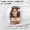 imageLOreal Paris Excellence Universal Nudes Permanent Hair Color Ammonia Free Hair Dye for Gray Hair Coverage 7N Natural Dark Blonde 1 Kit Pack of 25N Natural Brown
