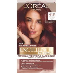 imageLOreal Paris Excellence Universal Nudes Permanent Hair Color Ammonia Free Hair Dye for Gray Hair Coverage 7N Natural Dark Blonde 1 Kit Pack of 2Core Natural Dark Red