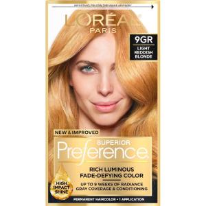 imageLOreal Paris Superior Preference Luminous FadeDefying Permanent Hair Color Hair Dye For Up to 9 Weeks of Radiance 6AM Light Amber Brown 1 Kit Pack of 29GR Golden Reddish Blonde