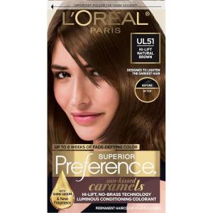 imageLOreal Paris Superior Preference Luminous FadeDefying Permanent Hair Color Hair Dye For Up to 9 Weeks of Radiance 6AM Light Amber Brown 1 Kit Pack of 2UL51 HiLift Natural Brown