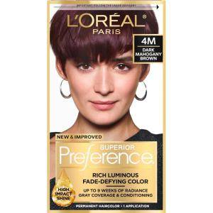 imageLOreal Paris Superior Preference Luminous FadeDefying Permanent Hair Color Hair Dye For Up to 9 Weeks of Radiance 6AM Light Amber Brown 1 Kit Pack of 24M Dark Mahogany Brown