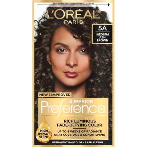 imageLOreal Paris Superior Preference Luminous FadeDefying Permanent Hair Color Hair Dye For Up to 9 Weeks of Radiance 6AM Light Amber Brown 1 Kit Pack of 25A Medium Ash Brown