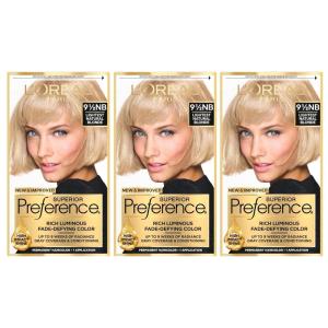 imageLOreal Paris Superior Preference Luminous FadeDefying Permanent Hair Color Hair Dye For Up to 9 Weeks of Radiance 6AM Light Amber Brown 1 Kit Pack of 295NB Lightest Natural Blonde