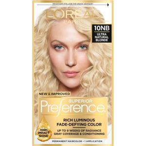 imageLOreal Paris Superior Preference Luminous FadeDefying Permanent Hair Color Hair Dye For Up to 9 Weeks of Radiance 6AM Light Amber Brown 1 Kit Pack of 210NB Ultimate Natural Blonde