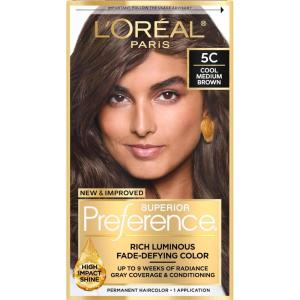 imageLOreal Paris Superior Preference Luminous FadeDefying Permanent Hair Color Hair Dye For Up to 9 Weeks of Radiance 6AM Light Amber Brown 1 Kit Pack of 25C Cool Medium Brown