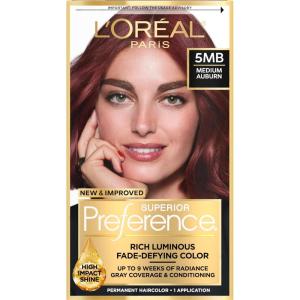 imageLOreal Paris Superior Preference Luminous FadeDefying Permanent Hair Color Hair Dye For Up to 9 Weeks of Radiance 6AM Light Amber Brown 1 Kit Pack of 25MB Medium Auburn