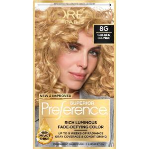 imageLOreal Paris Superior Preference Luminous FadeDefying Permanent Hair Color Hair Dye For Up to 9 Weeks of Radiance 6AM Light Amber Brown 1 Kit Pack of 28G Golden Blonde