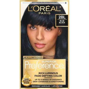 imageLOreal Paris Superior Preference Luminous FadeDefying Permanent Hair Color Hair Dye For Up to 9 Weeks of Radiance 6AM Light Amber Brown 1 Kit Pack of 22BL Blue Black