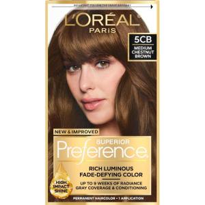 imageLOreal Paris Superior Preference Luminous FadeDefying Permanent Hair Color Hair Dye For Up to 9 Weeks of Radiance 6AM Light Amber Brown 1 Kit Pack of 25CB Medium Chestnut Brown