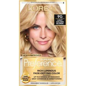 imageLOreal Paris Superior Preference Luminous FadeDefying Permanent Hair Color Hair Dye For Up to 9 Weeks of Radiance 6AM Light Amber Brown 1 Kit Pack of 29G Light Golden Blonde