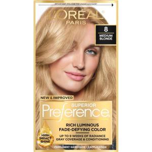 imageLOreal Paris Superior Preference Luminous FadeDefying Permanent Hair Color Hair Dye For Up to 9 Weeks of Radiance 6AM Light Amber Brown 1 Kit Pack of 208 Medium Blonde