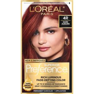 imageLOreal Paris Superior Preference Luminous FadeDefying Permanent Hair Color Hair Dye For Up to 9 Weeks of Radiance 6AM Light Amber Brown 1 Kit Pack of 24R Dark Auburn
