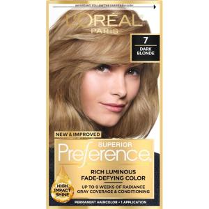 imageLOreal Paris Superior Preference Luminous FadeDefying Permanent Hair Color Hair Dye For Up to 9 Weeks of Radiance 6AM Light Amber Brown 1 Kit Pack of 207 Dark Blonde