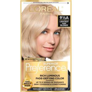 imageLOreal Paris Superior Preference Luminous FadeDefying Permanent Hair Color Hair Dye For Up to 9 Weeks of Radiance 6AM Light Amber Brown 1 Kit Pack of 295A Lightest Ash Blonde