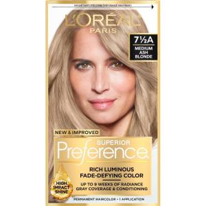 imageLOreal Paris Superior Preference Luminous FadeDefying Permanent Hair Color Hair Dye For Up to 9 Weeks of Radiance 6AM Light Amber Brown 1 Kit Pack of 275A Medium Ash Blonde