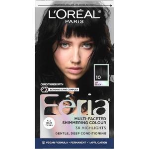 imageLOreal Paris Feria MultiFaceted Shimmering Permanent Hair Color High Intensity Hair Dye for 3X Highlights 515 Chocolate Glaze 1 Kit10 Jet Black Blackest Black