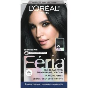 imageLOreal Paris Feria MultiFaceted Shimmering Permanent Hair Color High Intensity Hair Dye for 3X Highlights 515 Chocolate Glaze 1 Kit20 Black Leather Natural Black