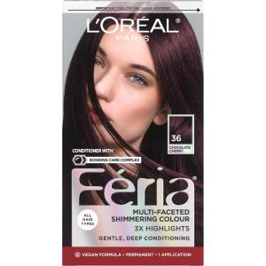 imageLOreal Paris Feria MultiFaceted Shimmering Permanent Hair Color High Intensity Hair Dye for 3X Highlights 515 Chocolate Glaze 1 Kit36 Deep Burgundy Brown
