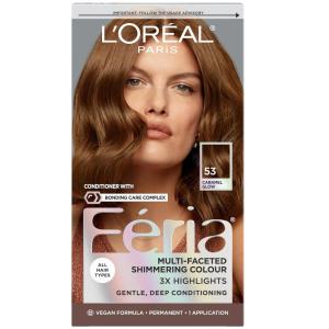 imageLOreal Paris Feria MultiFaceted Shimmering Permanent Hair Color High Intensity Hair Dye for 3X Highlights 515 Chocolate Glaze 1 Kit53 Caramel Glow