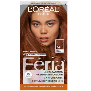 imageLOreal Paris Feria MultiFaceted Shimmering Permanent Hair Color High Intensity Hair Dye for 3X Highlights 515 Chocolate Glaze 1 Kit54 Spiced Copper