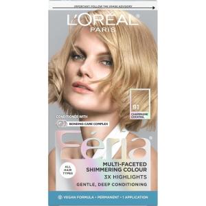 imageLOreal Paris Feria MultiFaceted Shimmering Permanent Hair Color High Intensity Hair Dye for 3X Highlights 515 Chocolate Glaze 1 Kit91 Champagne Cocktail Light Beige Blonde