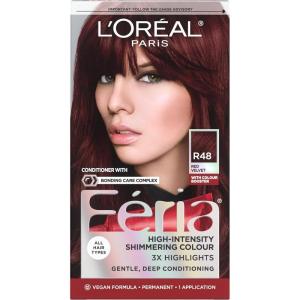 imageLOreal Paris Feria MultiFaceted Shimmering Permanent Hair Color High Intensity Hair Dye for 3X Highlights 515 Chocolate Glaze 1 KitR48 Red Velvet Intense Deep Auburn