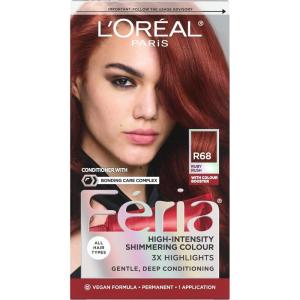 imageLOreal Paris Feria MultiFaceted Shimmering Permanent Hair Color High Intensity Hair Dye for 3X Highlights 515 Chocolate Glaze 1 KitR68 Ruby Rush Rich Auburn True Red