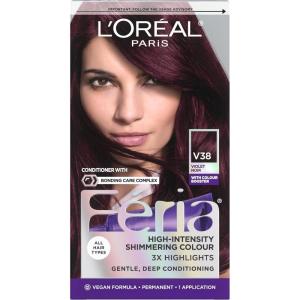 imageLOreal Paris Feria MultiFaceted Shimmering Permanent Hair Color High Intensity Hair Dye for 3X Highlights 515 Chocolate Glaze 1 KitV38 Violet Noir Intense Deep Violet