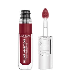 image:imageLOreal Paris Plump Ambition Hyaluron Lip Oil Shimmer 24 HR Lip Gloss with Hyaluronic Acid Volumizing Formula with GlassLike Shine Rosewood Lights 016 fl oz490 Berry Jolie