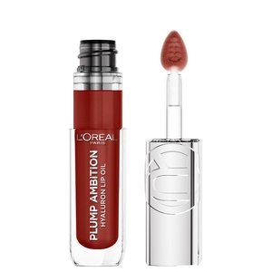 image:imageLOreal Paris Plump Ambition Hyaluron Lip Oil Shimmer 24 HR Lip Gloss with Hyaluronic Acid Volumizing Formula with GlassLike Shine Rosewood Lights 016 fl oz485 Wine OClock