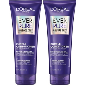 image:imageLOreal Paris Sulfate Free Brass Toning Purple Conditioner for Blonde Bleached Silver or Brown Highlighted Hair EverPure 68 Fl Oz Packaging May Vary68 Fl Oz Pack of 2